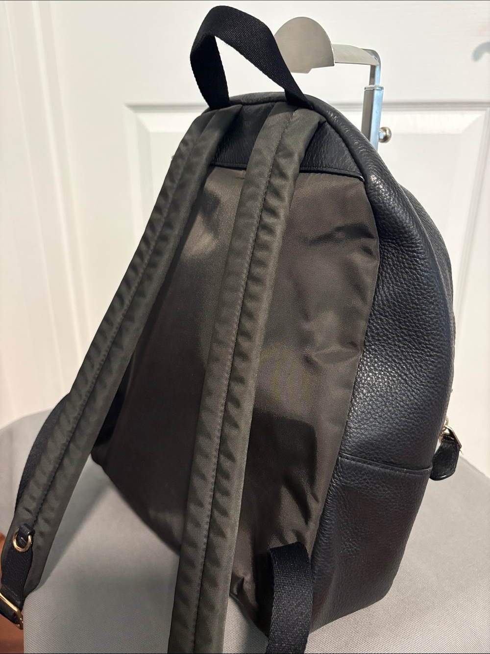 COACH Black Pebbled Leather Medium Sz Backpack - Picture 5 of 10